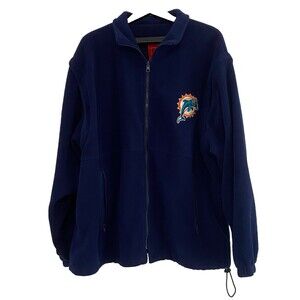 NFL Miami Dolphins Fleece Jacket/Vest~Blue~Full Zip~Men's 2XL